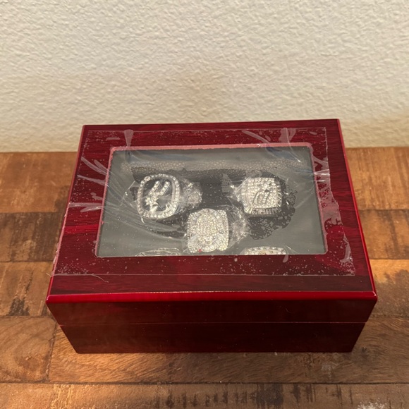 Set of 5 San Antonio Spurs Championship Replica Rings W/Box - Tim Duncan - Picture 2 of 5